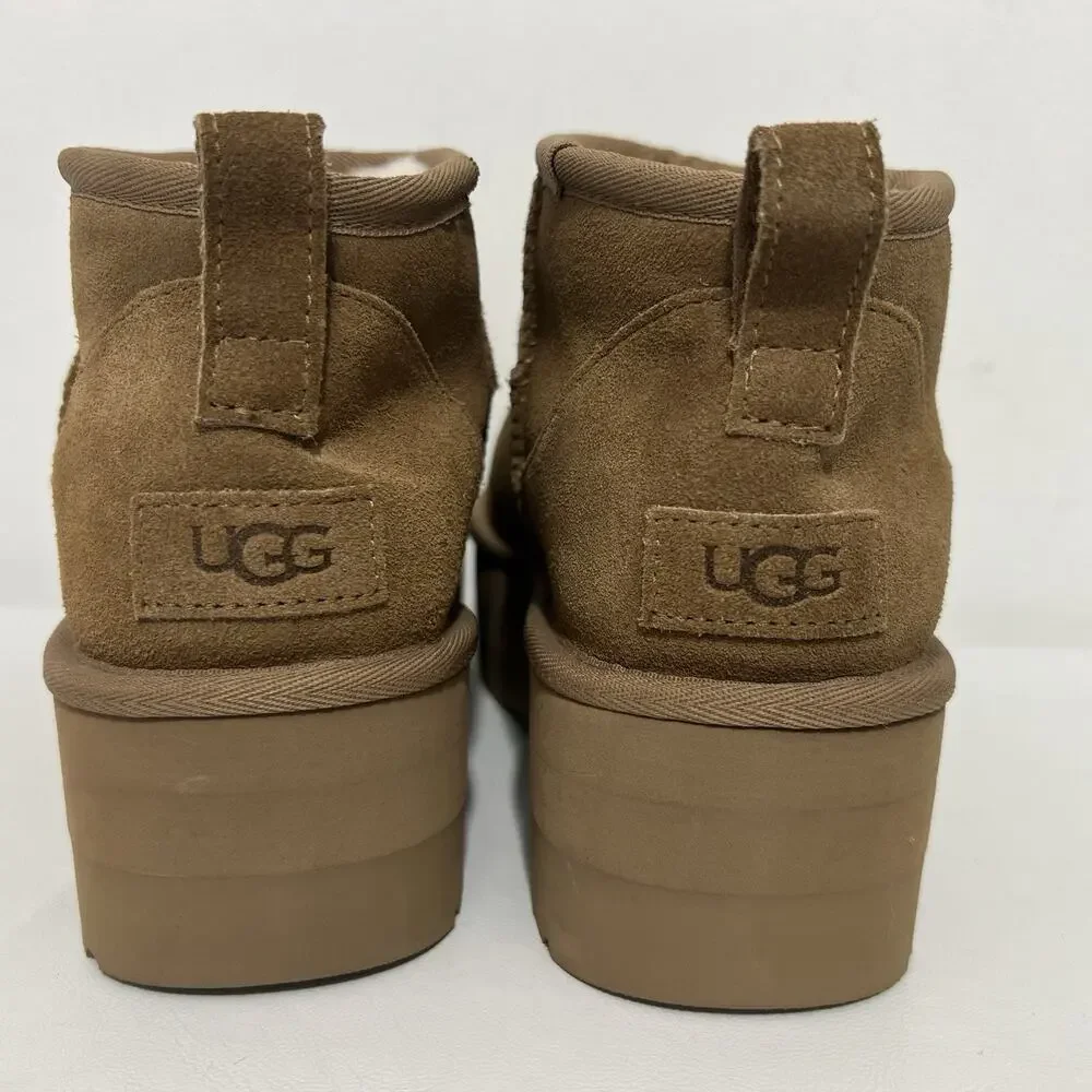 UGG Women's Size 10 Classic Ultra Mini Platform Ankle Boot Chestnut 1135092